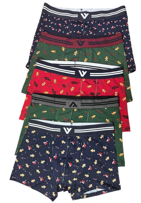 Boxeri barbati de Craciun, imprimeu emoji craciun,culoare diversificata,En-gros